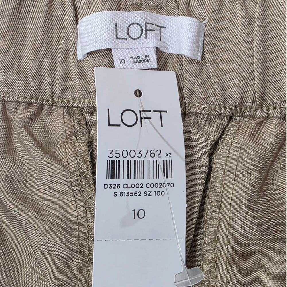 NWT Ann Taylor Loft Emory taper pants - khaki tan camel - 10 - Picture 3 of 5